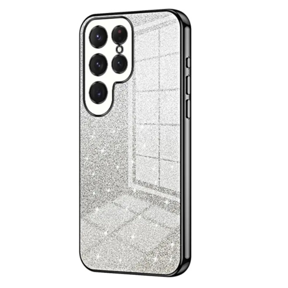 Cut gelový třpytivý obal na Samsung Galaxy S24 Ultra - černý