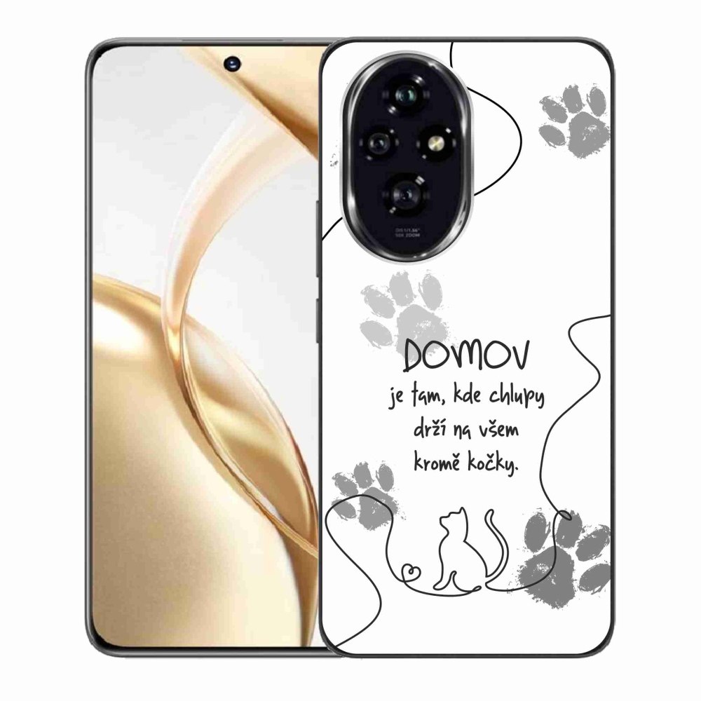 Gelový kryt mmCase na Honor 200 5G - kočičí motiv bílé pozadí