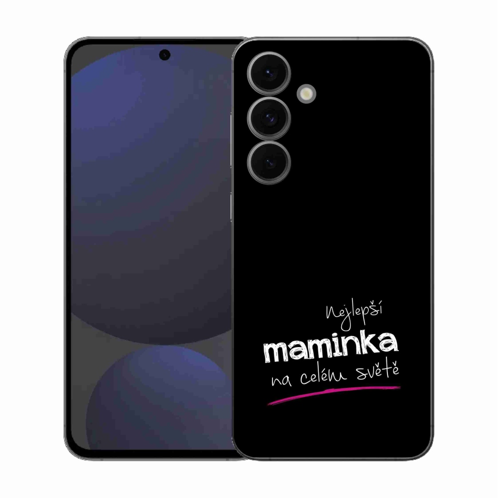 Gelový kryt mmCase na Samsung Galaxy S25 FE - nejlepší maminka 4 černé pozadí