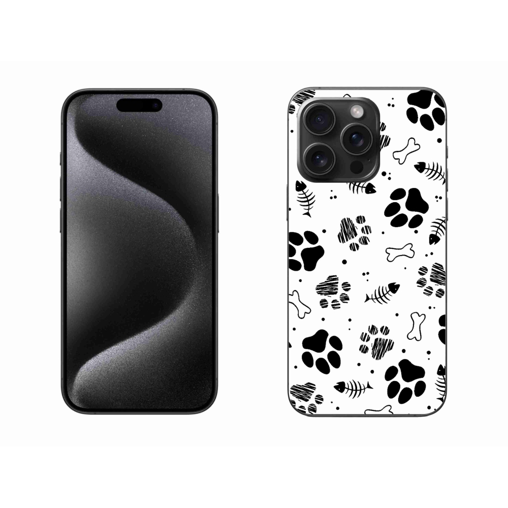 Gelový kryt mmCase na iPhone 15 Pro Max - psí tlapky 1