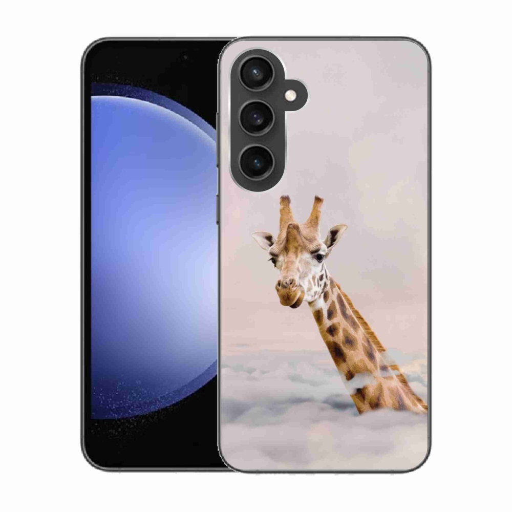 Gelový kryt mmCase na Samsung Galaxy S23 FE - žirafa v oblacích