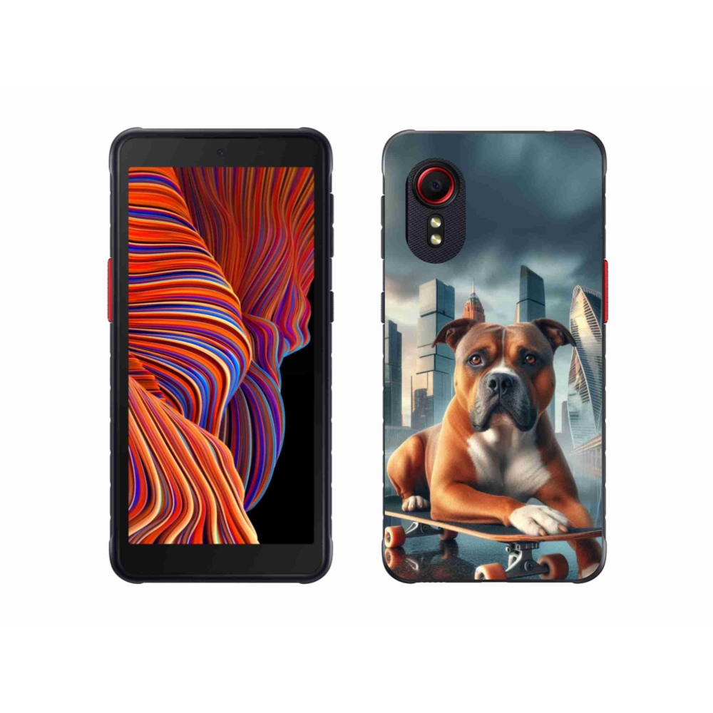 Gelový kryt mmCase na Samsung Galaxy Xcover 5 - pes na skateboardu