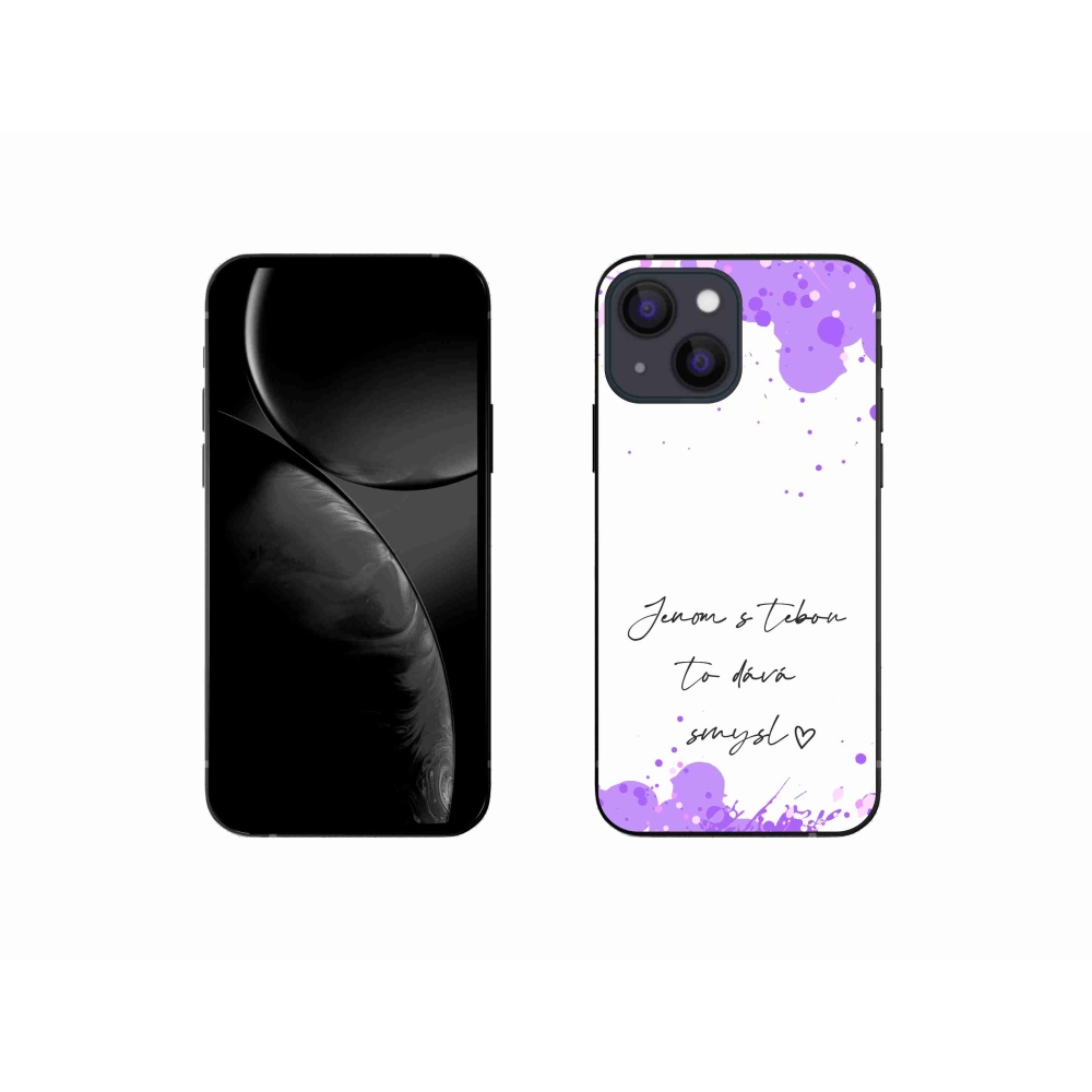Gelový kryt mmCase na iPhone 13 mini 5.4 - zamilovaný text bílé pozadí