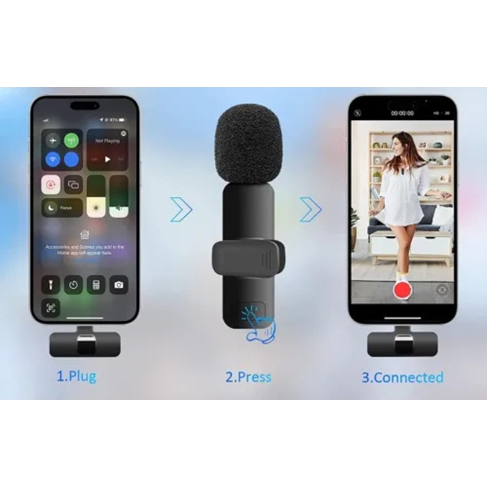 K1 bezdrátový klopový mikrofon s redukcí šumu USB-C 2ks