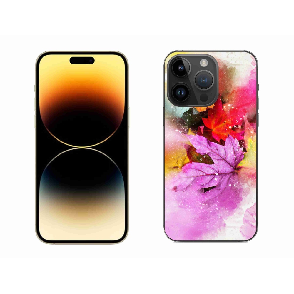 Gelový kryt mmCase na iPhone 14 Pro Max - barevné listy