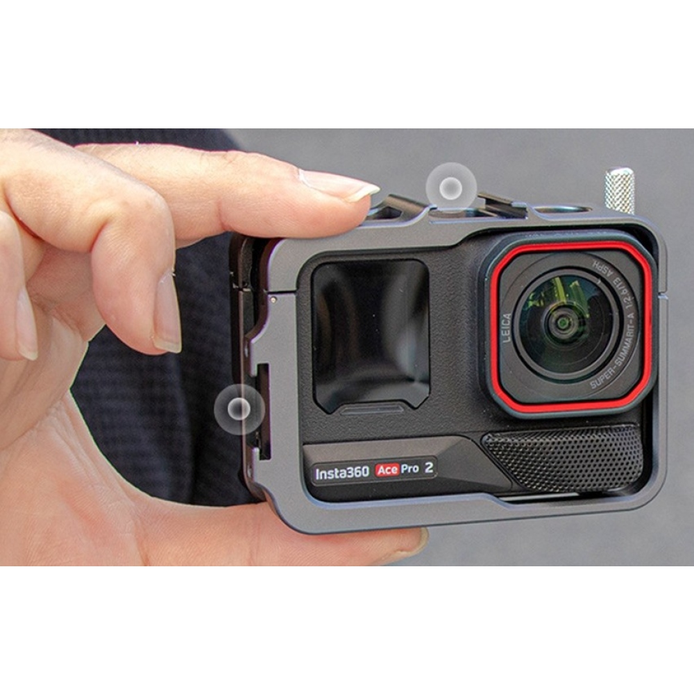Hliníkový ochranný rám se dvěma držáky příslušenství pro Insta360 Ace Pro 2, Ace Pro a Ace