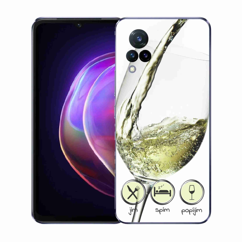 Gelový kryt mmCase na Vivo V21 4G/5G - sklenička vína bílé