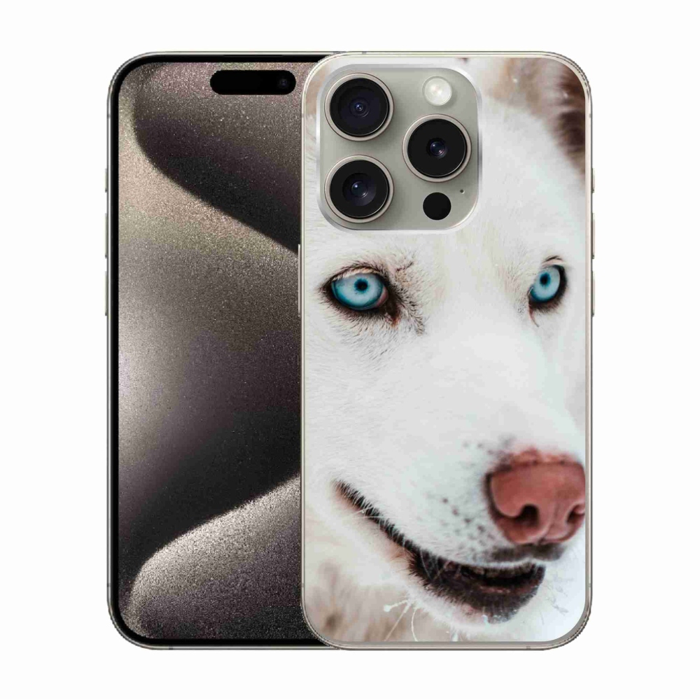 Gelový obal mmCase na iPhone 15 Pro - psí pohled