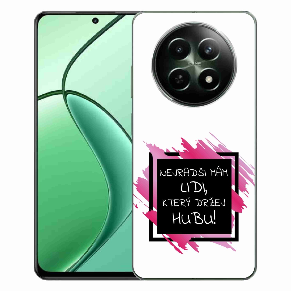 Gelový kryt mmCase na Realme 12 5G/12x 5G - vtipný text 7 černobílé pozadí