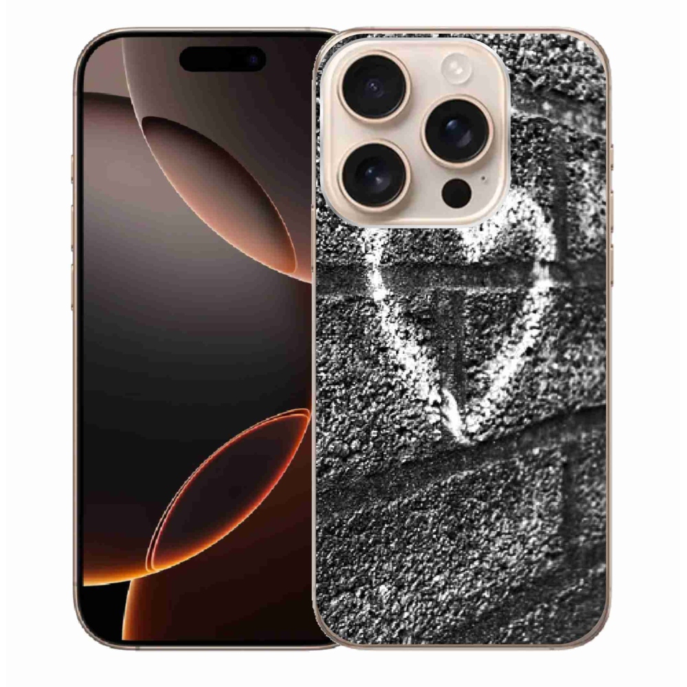Gelový kryt mmCase na iPhone 16 Pro Max - srdce na zdi