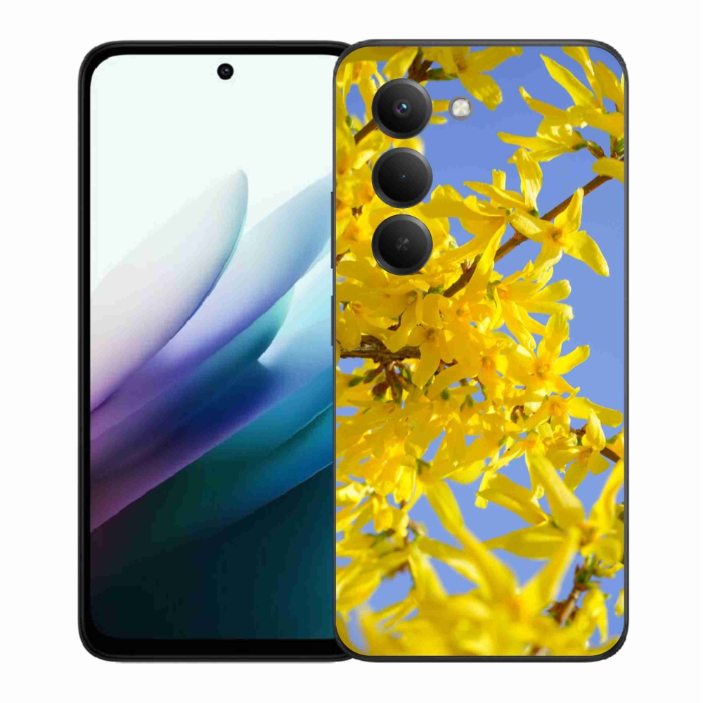 Gelový kryt mmCase na Xiaomi Redmi 15 4G/5G (171mm) - žluté květy