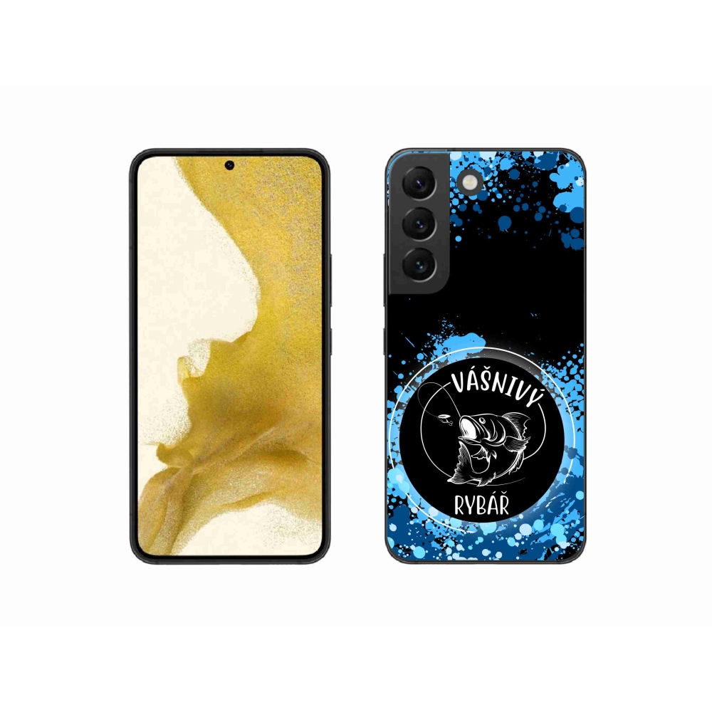 Gelový kryt mmCase na Samsung Galaxy S22 5G - vášnivý rybář černé pozadí