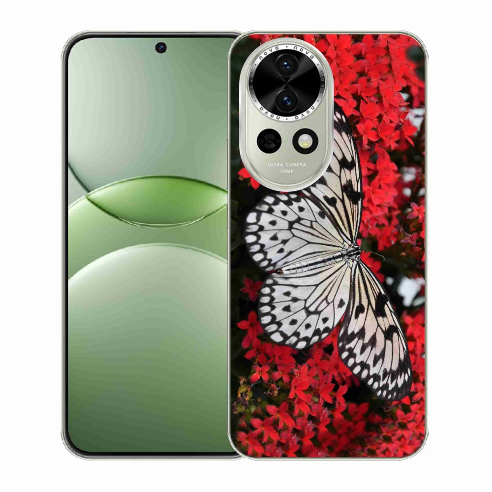 Gelový kryt mmCase na Huawei Nova 13 5G - černobílý motýl 1