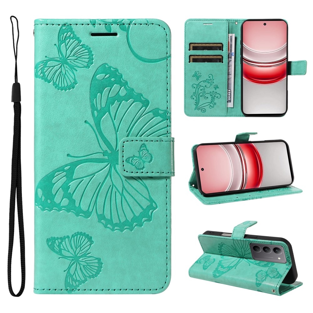 Big Butterfly knížkové pouzdro na Realme C75 - modrozelené
