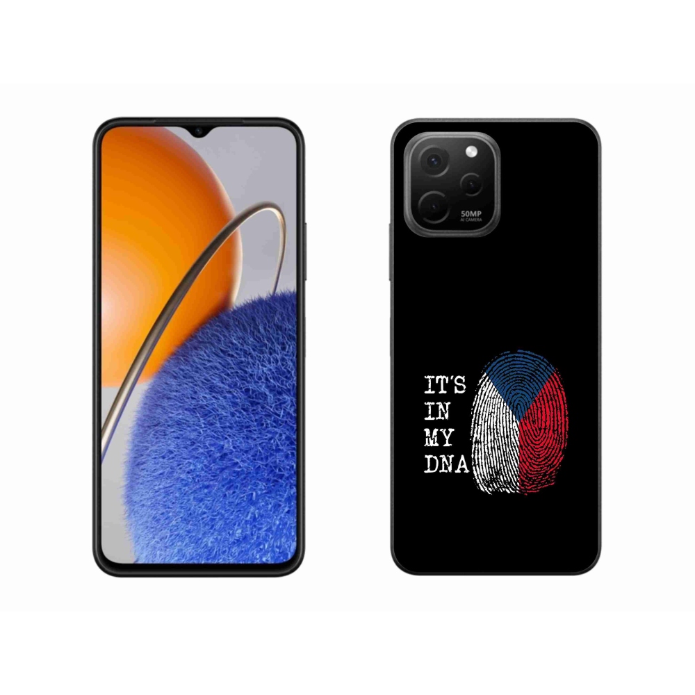 Gelový kryt mmCase na Huawei Nova Y61 - vlajka otisk prstu černé pozadí