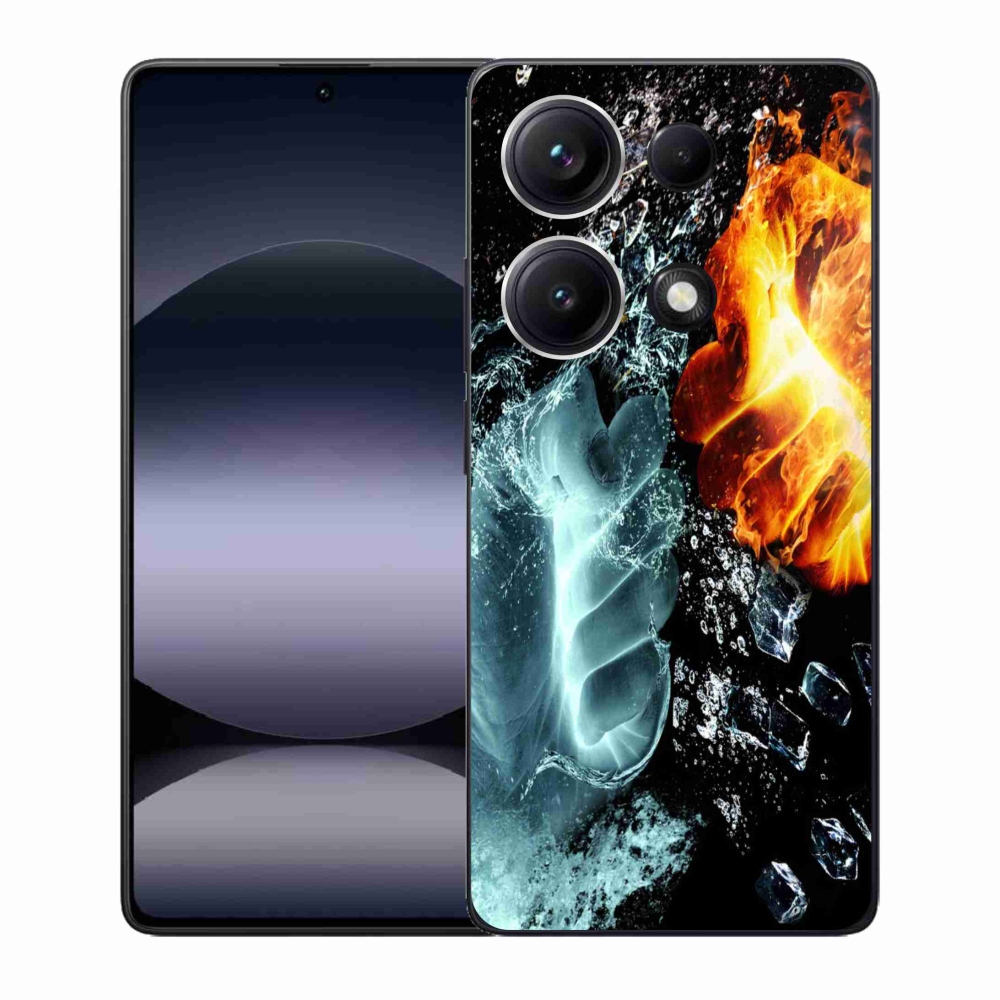 Gelový kryt mmCase na Xiaomi Redmi Note 14S - voda a oheň