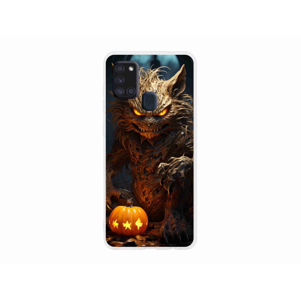 Gelový kryt mmCase na Samsung Galaxy A21s - halloweenská příšera