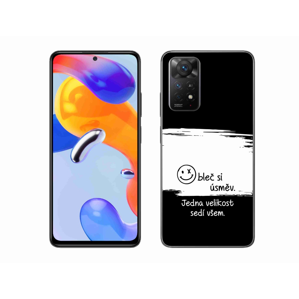 Gelový kryt mmCase na Xiaomi Redmi Note 11 Pro 4G/5G - vtipný text 8 bíločerné pozadí