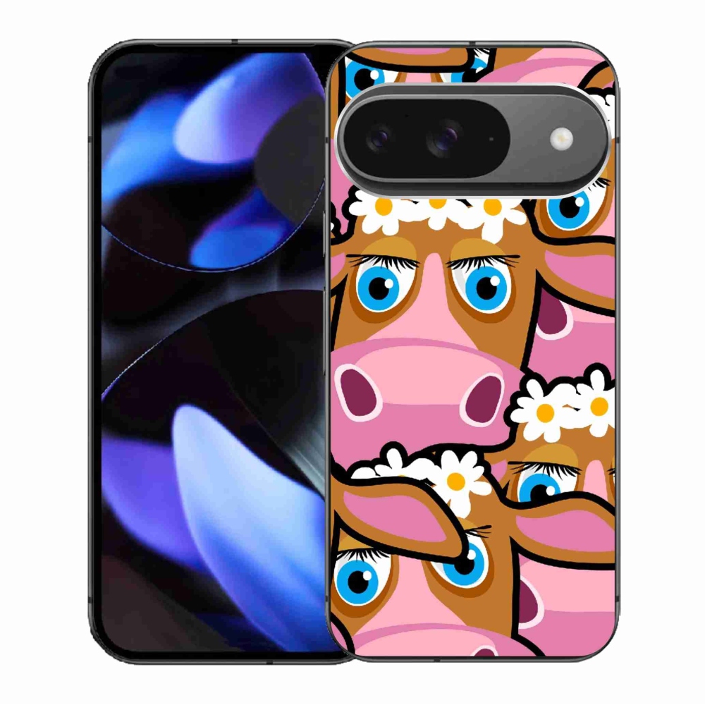 Gelový kryt mmCase na Google Pixel 9/9 Pro - kreslené kravičky