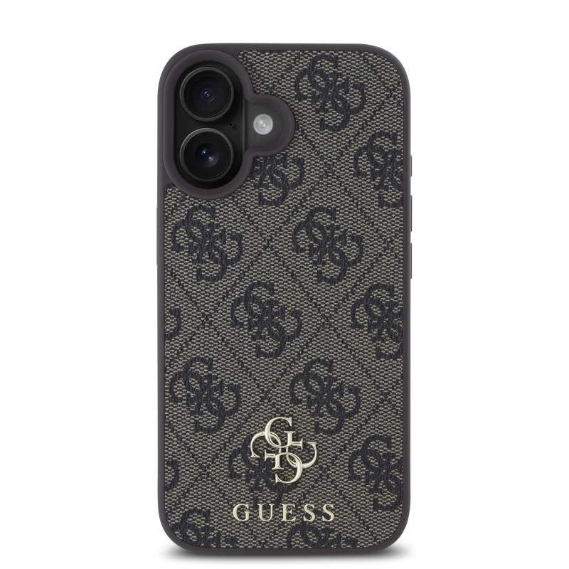 Guess PU 4G Small Metal Logo MagSafe Zadní Kryt pro iPhone 16 Plus Brown