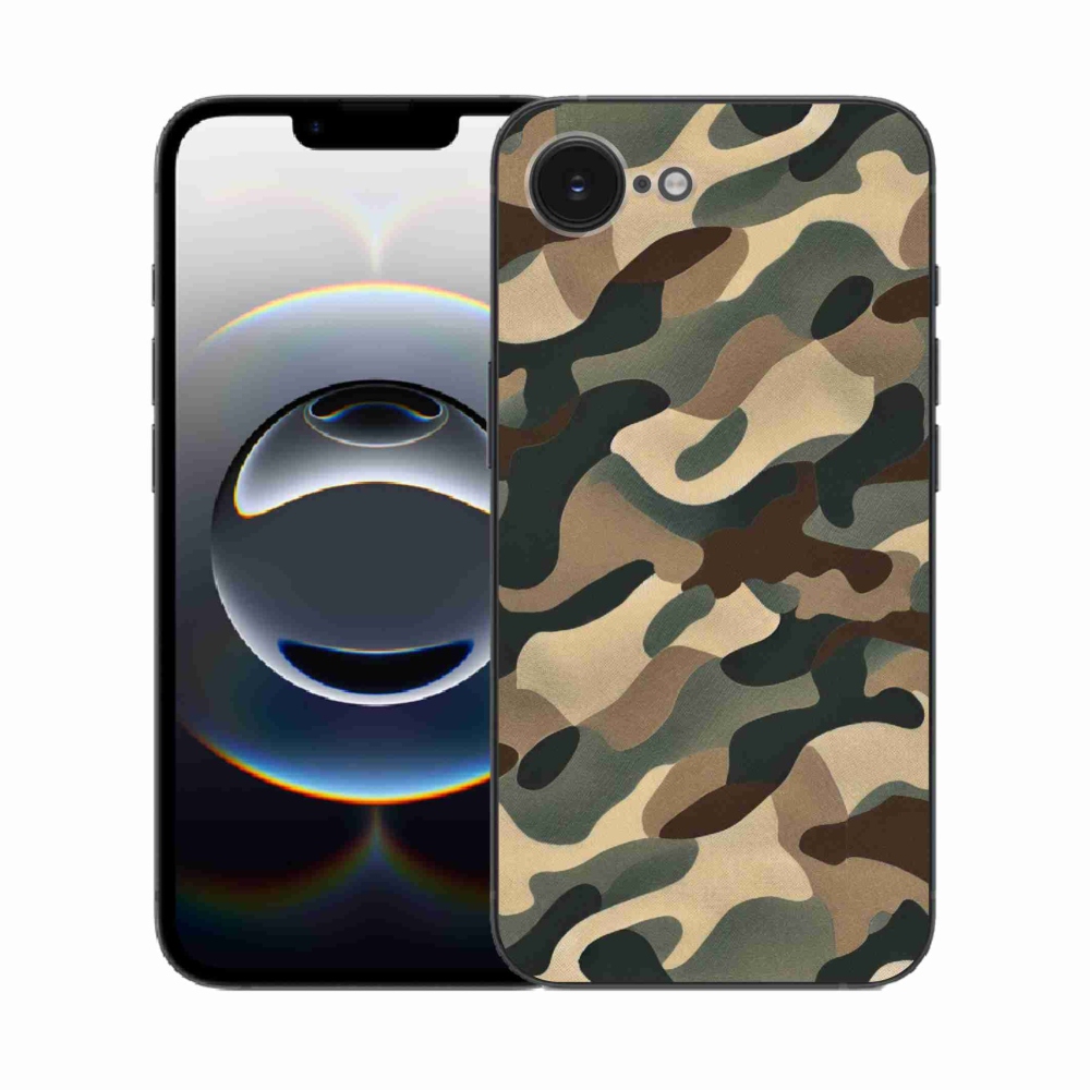 Gelový kryt mmCase na iPhone 16e - maskáčový vzor 11