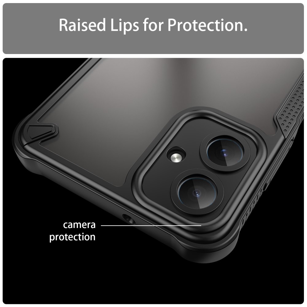 Frosted odolný kryt na Samsung Galaxy A06 4G - černý