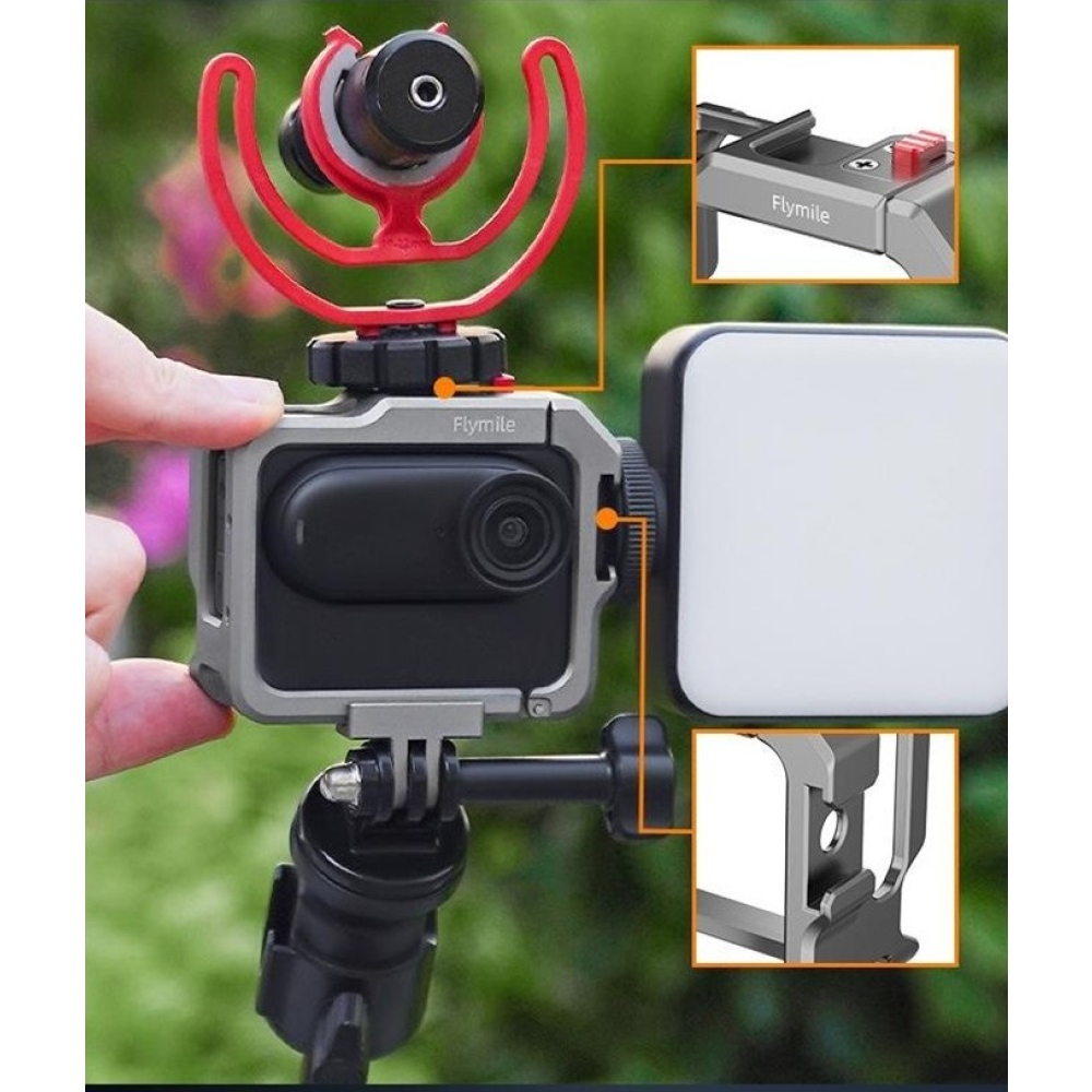 FLYMILE hliníková ochranná klec pro Insta360 GO 3 a GO 3S