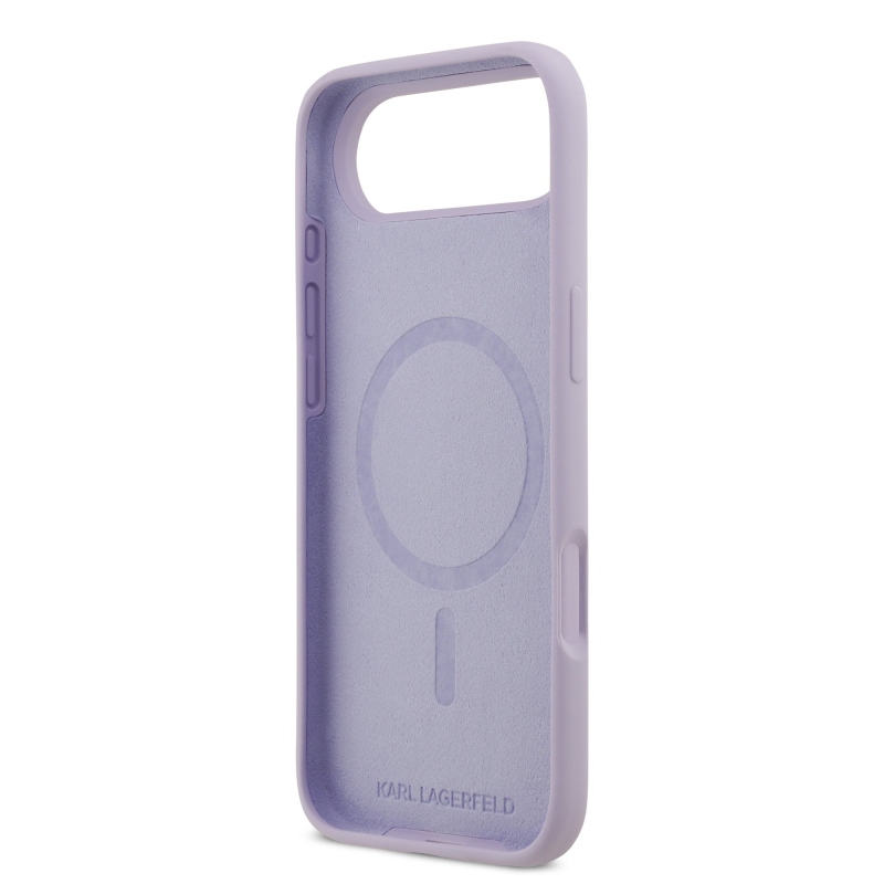 Karl Lagerfeld Liquid Silicone Karl and Choupette MagSafe Zadní Kryt pro iPhone 17 Air Purple