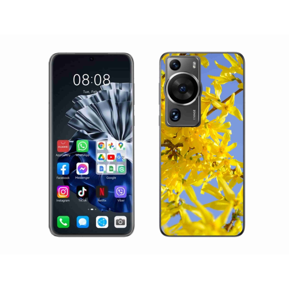 Gelový kryt mmCase na Huawei P60 Pro - žluté květy
