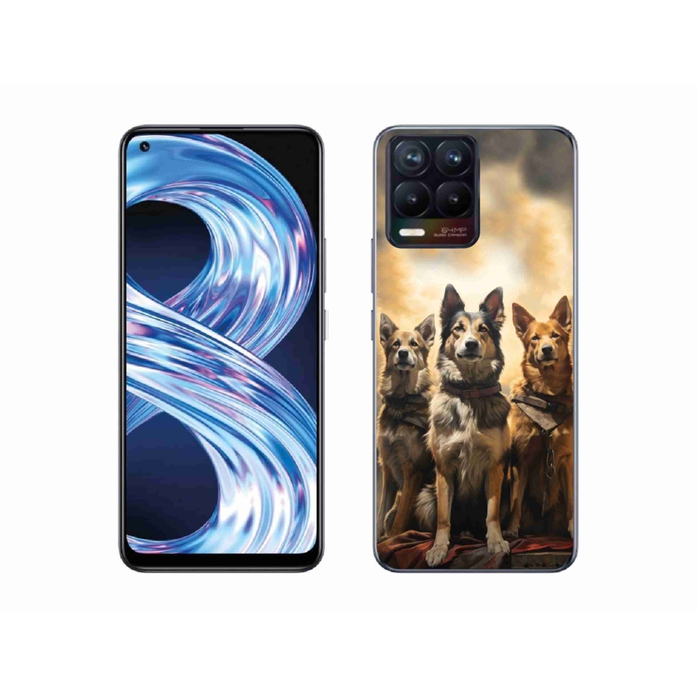 Gelový kryt mmCase na Realme 8 Pro - tři psi