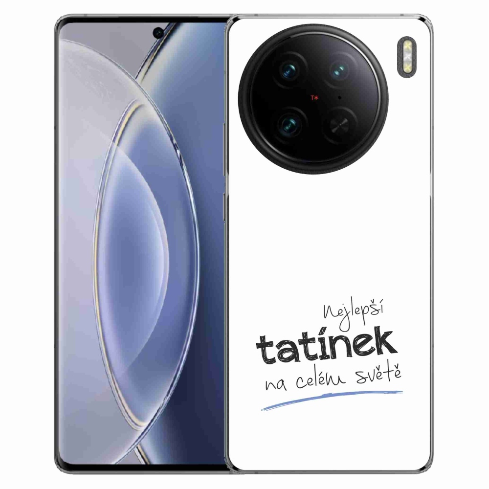 Gelový kryt mmCase na Vivo X90 Pro - nejlepší tatínek 4 bílé pozadí