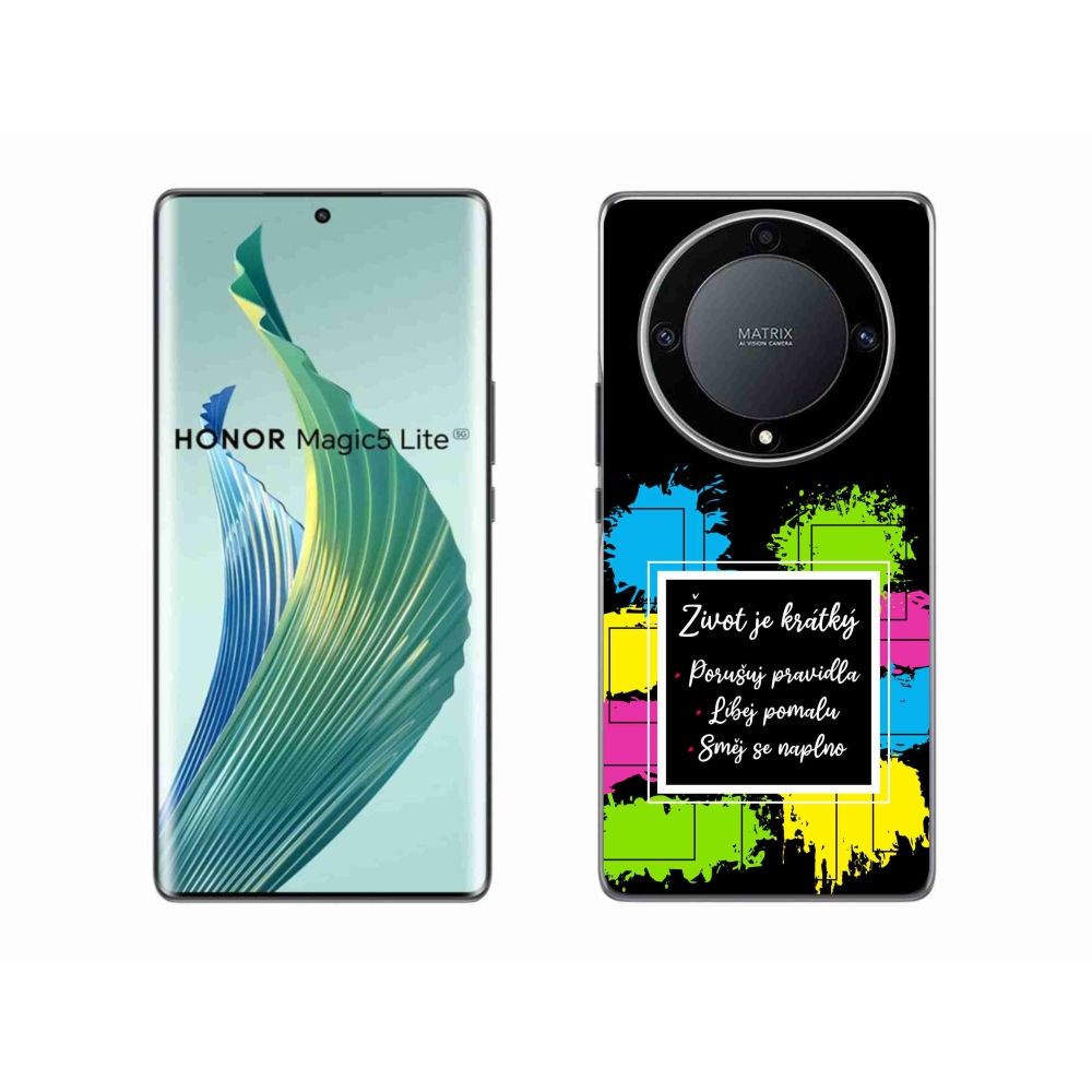 Gelový kryt mmCase na Honor Magic 5 Lite 5G - citát 5 černé pozadí