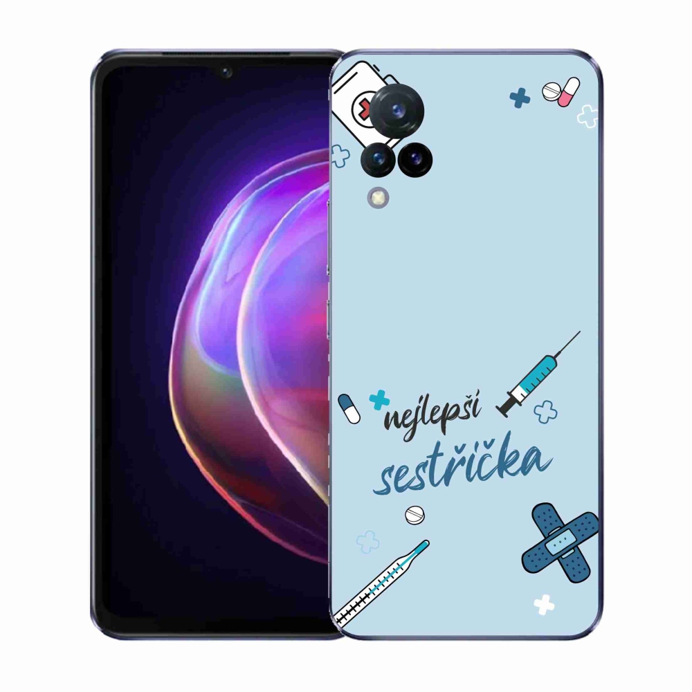 Gelový kryt mmCase na Vivo V21 4G/5G - nejlepší sestřička modré pozadí