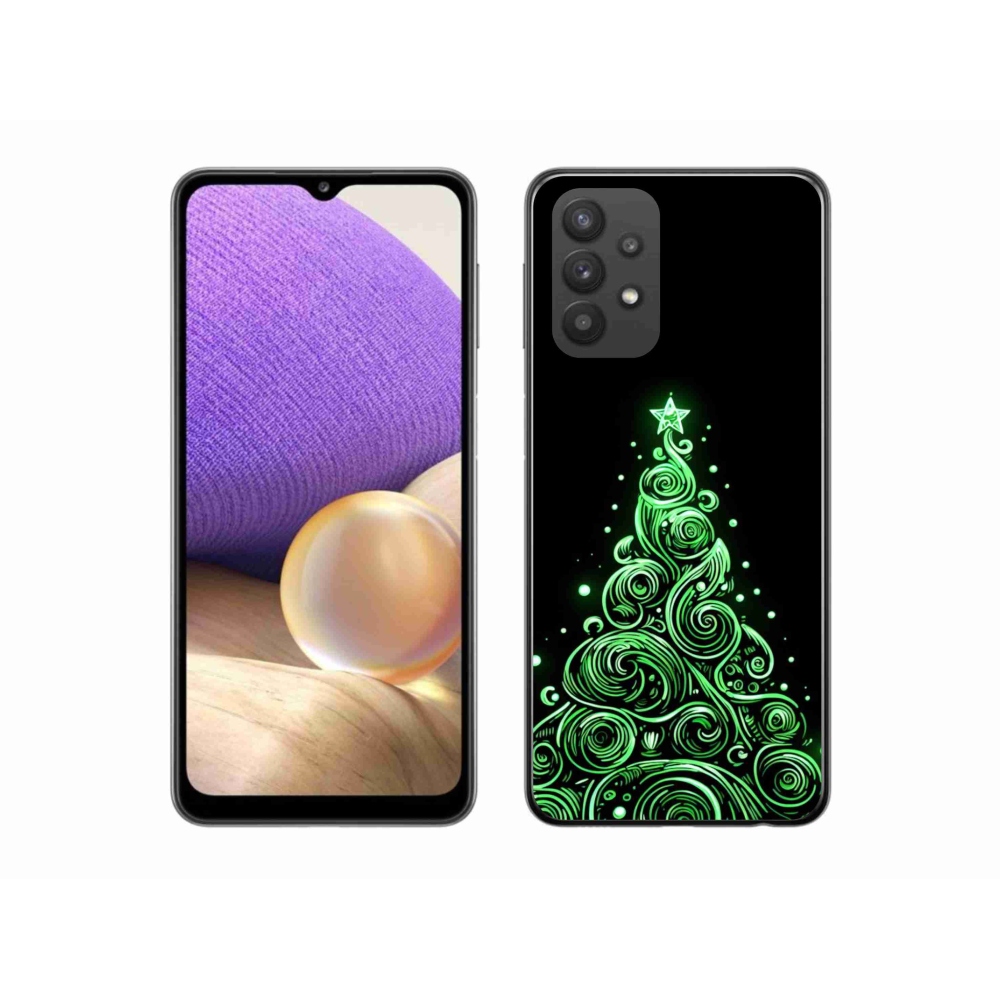 Gelový kryt mmCase na Samsung Galaxy A32 5G - neonový vánoční stromek 3