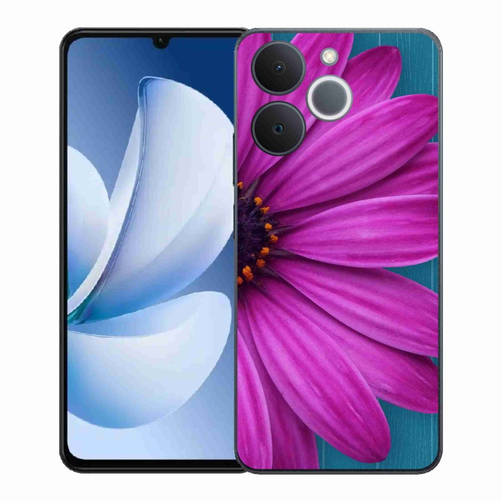 Gelový kryt mmCase na Realme Note 70T - fialová kopretina