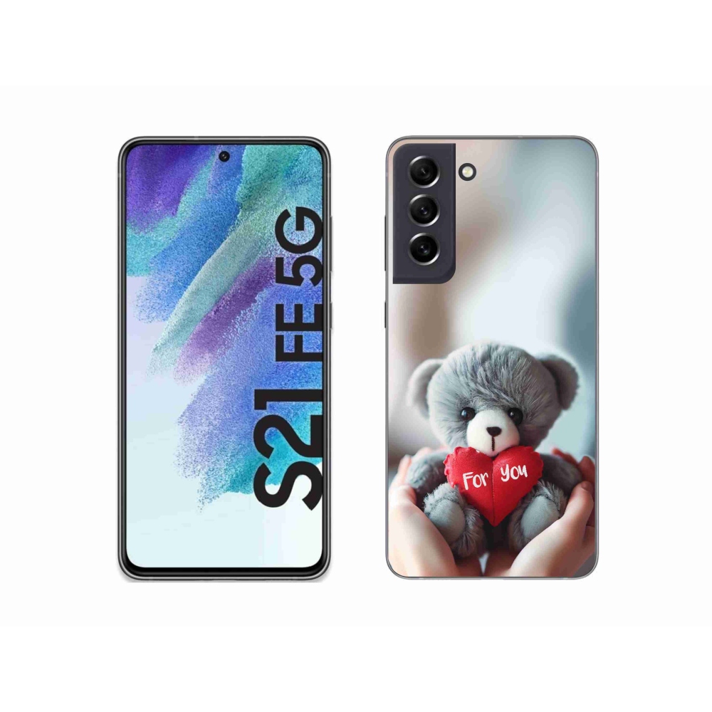 Gelový kryt mmCase na Samsung Galaxy S21 FE 5G - medvídek pro zamilované