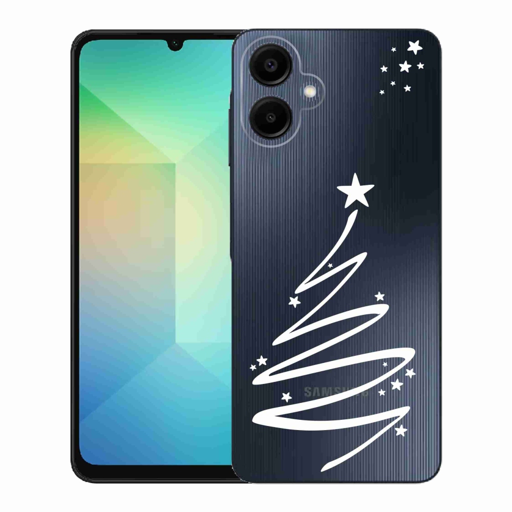 Gelový kryt mmCase na Samsung Galaxy A06 4G - bílý stromeček na průhledném pozadí