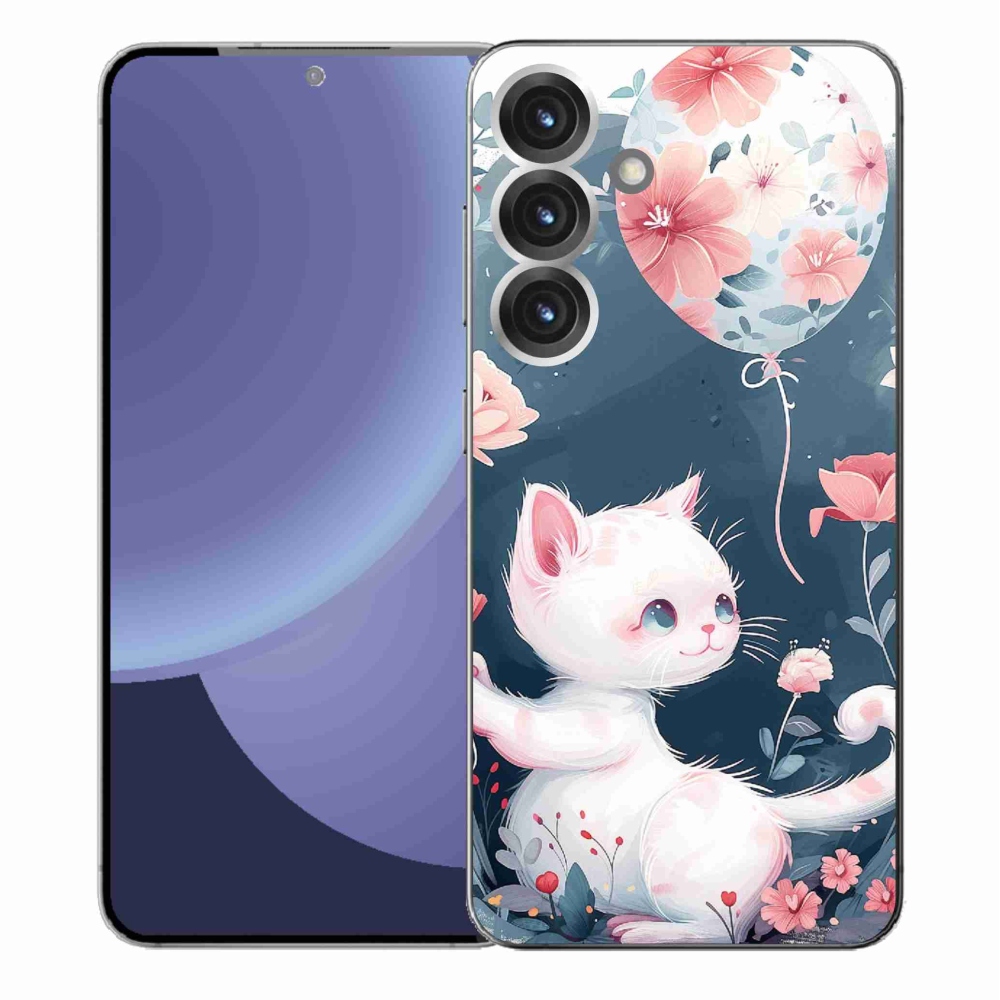 Gelový kryt mmCase na Samsung Galaxy S25+ - kotě s balónkem