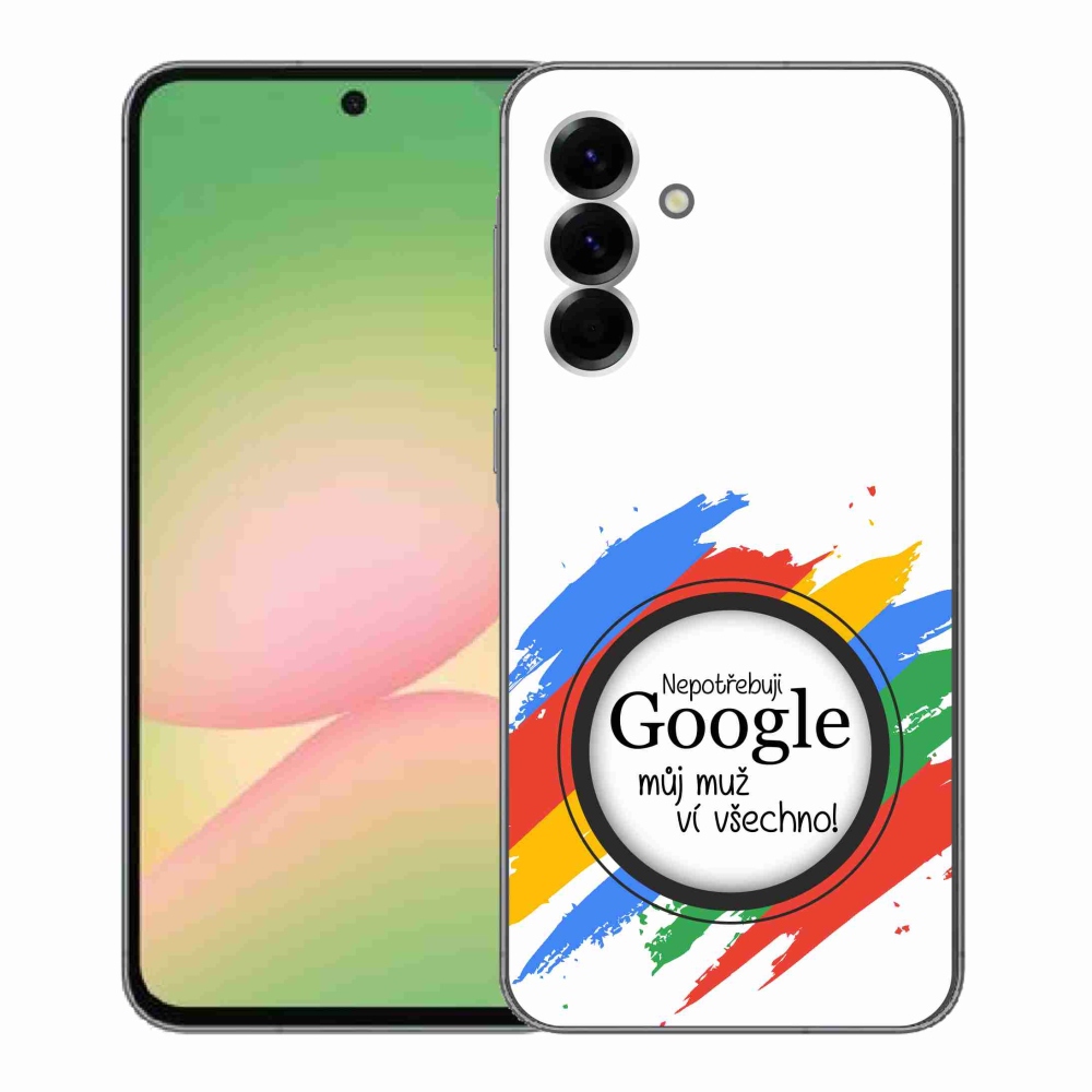 Gelový kryt mmCase na Samsung Galaxy A56 5G - muž ví všechno bílé pozadí