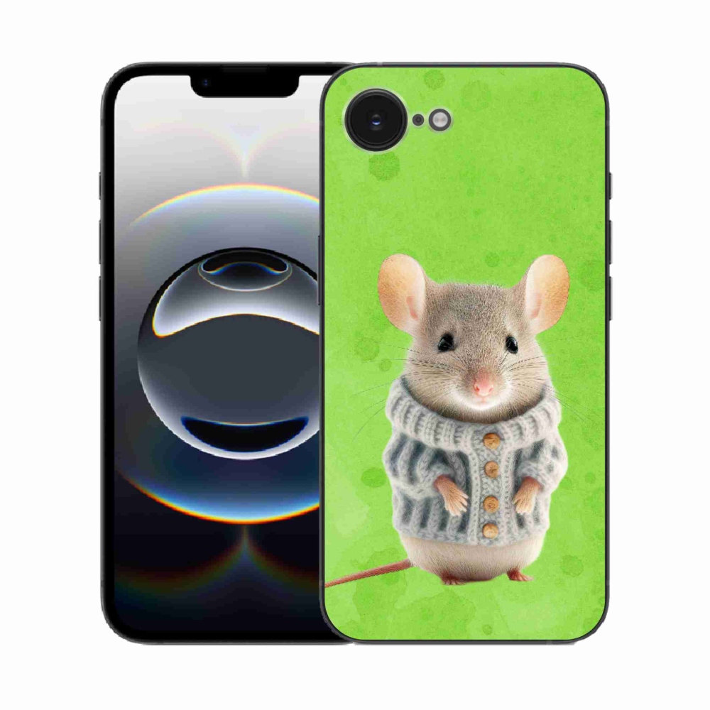 Gelový kryt mmCase na iPhone 16e - myška ve svetru