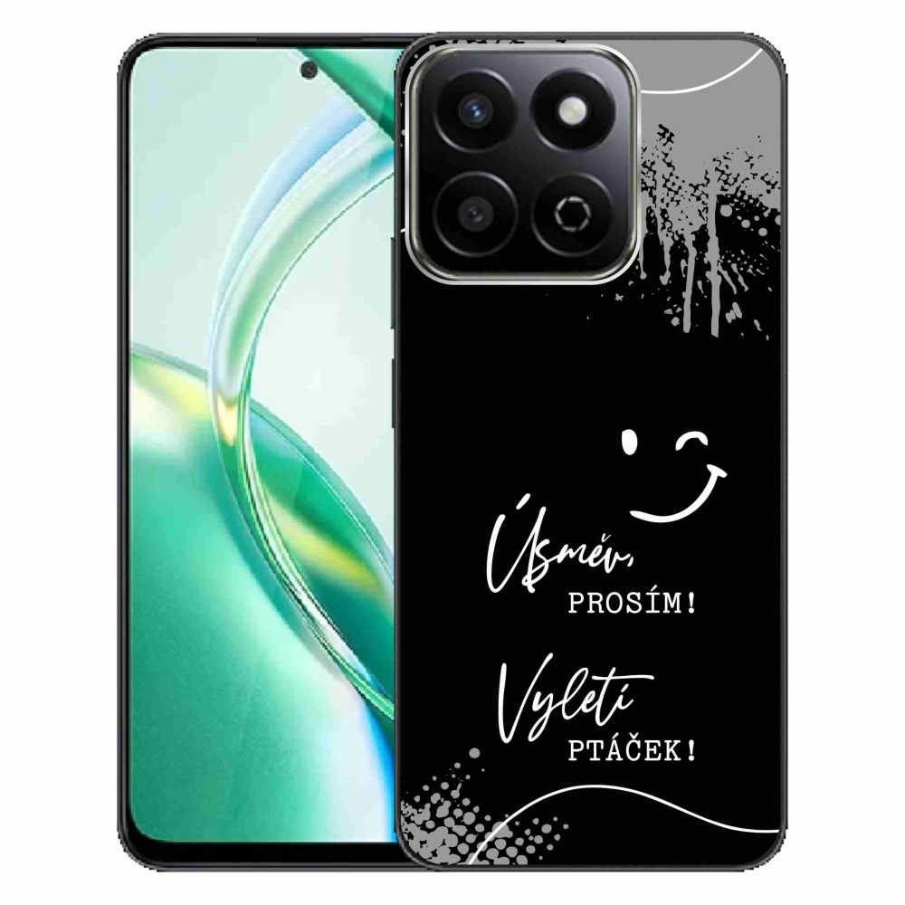 Gelový kryt mmCase na Honor 200 Smart 5G - vtipný text 4 černé pozadí