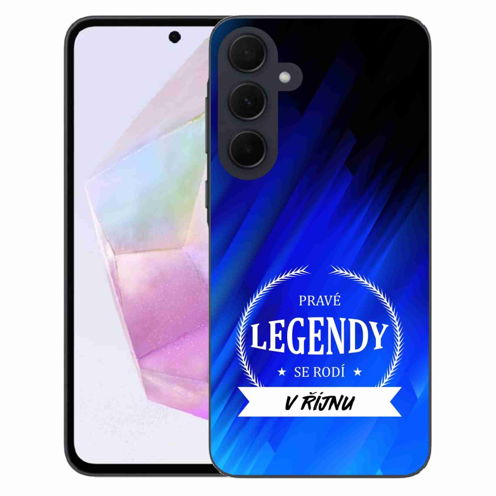 Gelový kryt mmCase na Samsung Galaxy A35 5G - legendy v říjnu modré pozadí