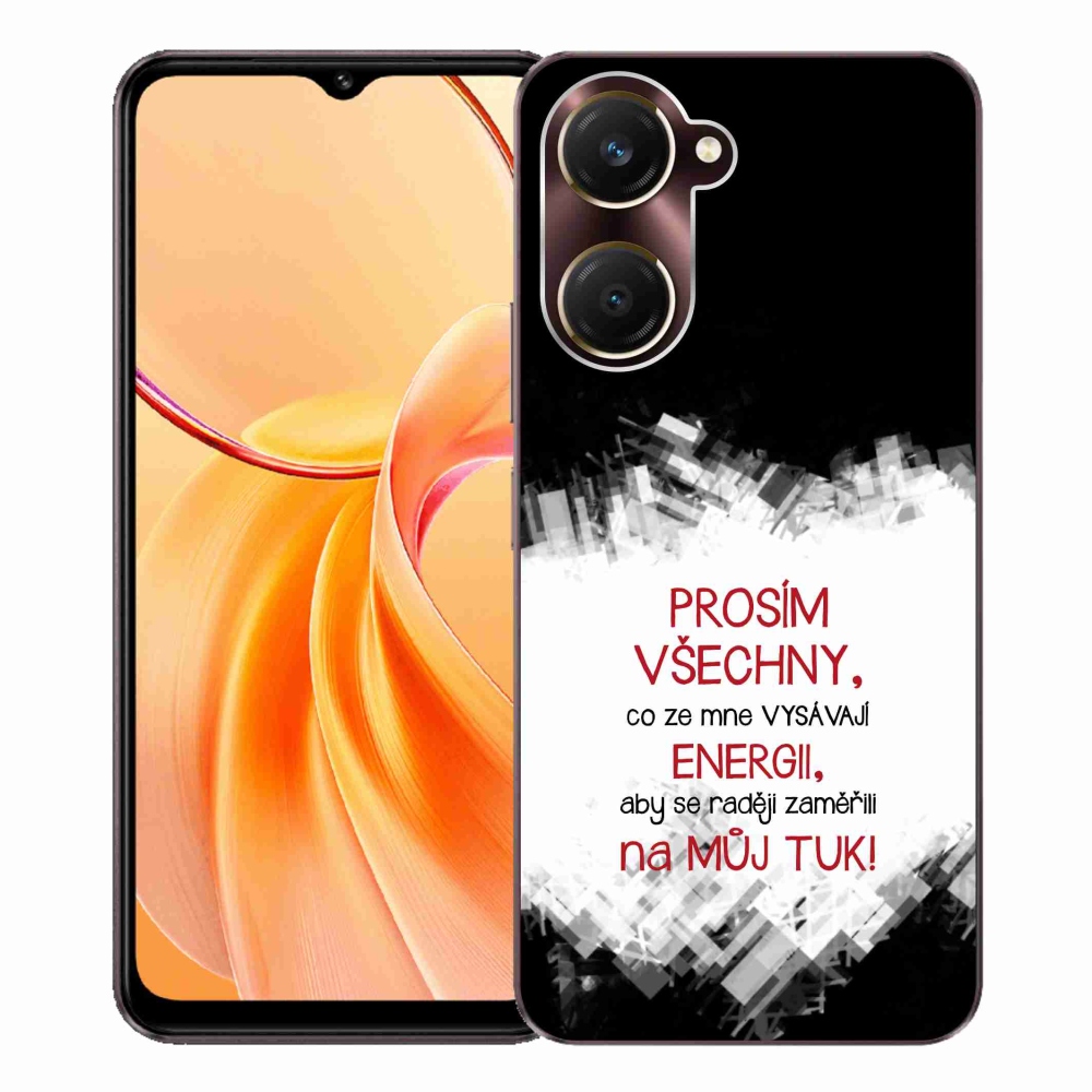 Gelový kryt mmCase na Vivo Y28s 5G - vtipný text 1 červený