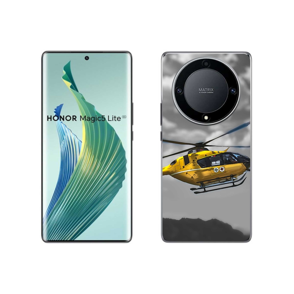 Gelový kryt mmCase na Honor Magic 5 Lite 5G - žlutá helikoptéra