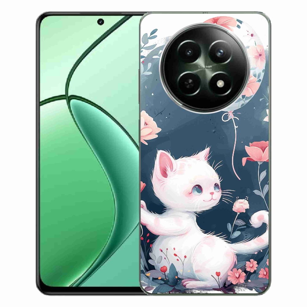 Gelový kryt mmCase na Realme 12 5G/12x 5G - kotě s balónkem