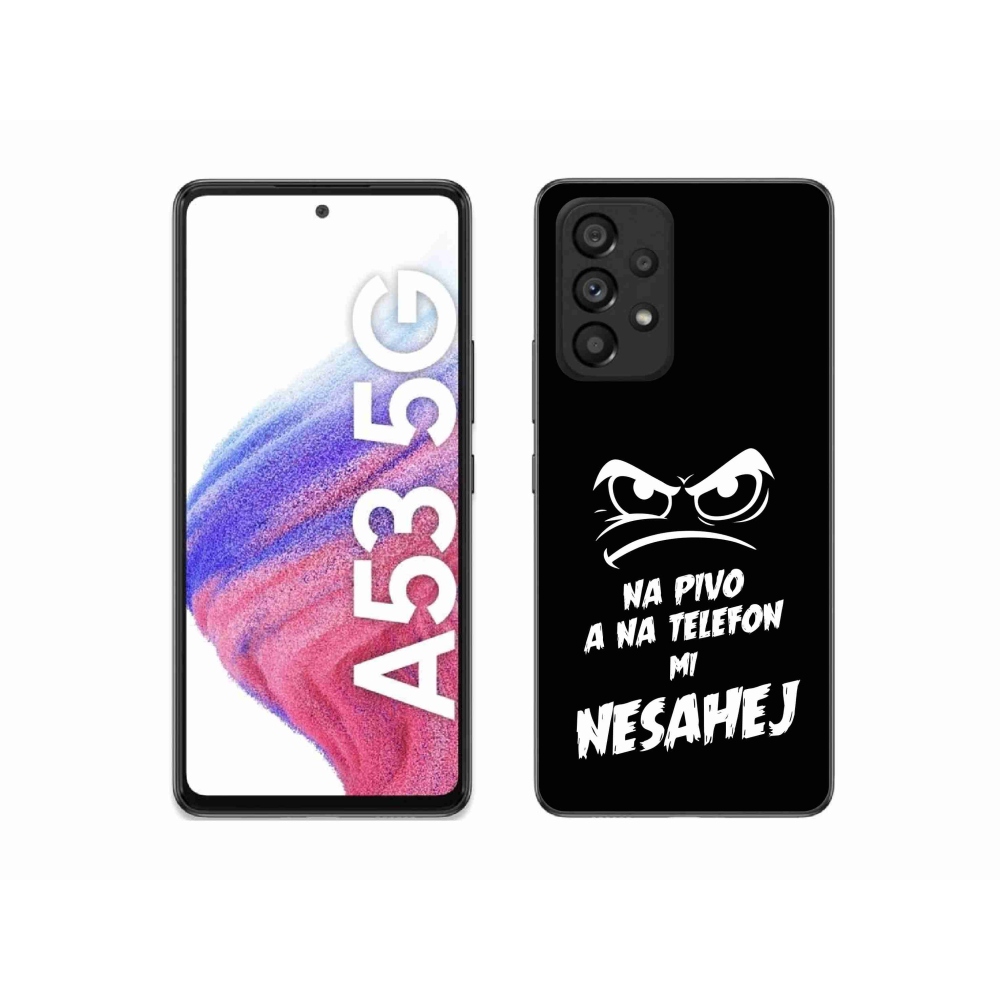 Gelový kryt mmCase na Samsung Galaxy A53 5G - pivní motiv 2 černé pozadí