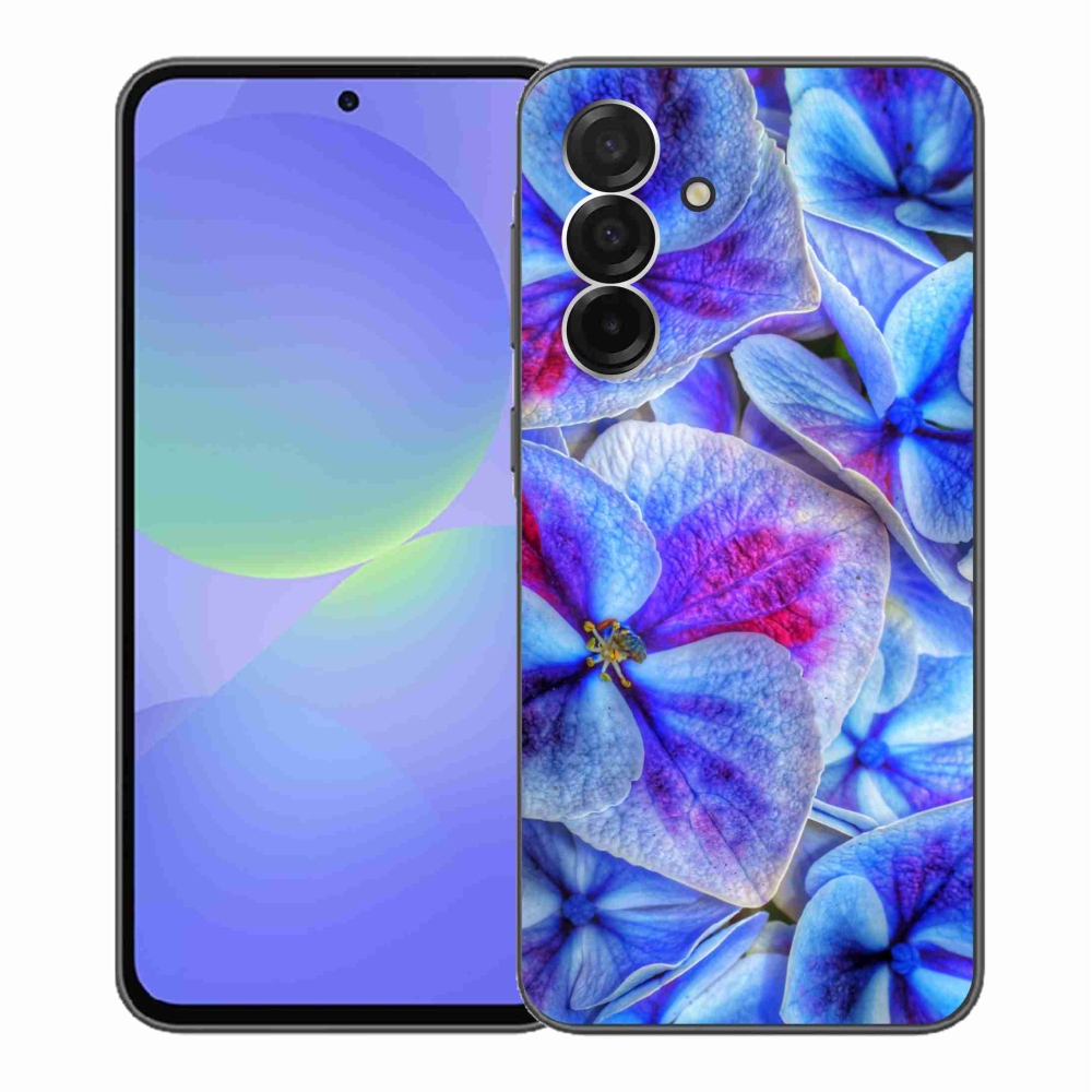 Gelový kryt mmCase na Samsung Galaxy A36 5G - modré květy 1