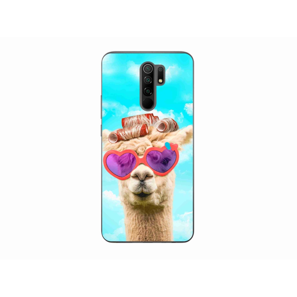 Gelový kryt mmCase na Xiaomi Redmi 9 - lama s brýlemi