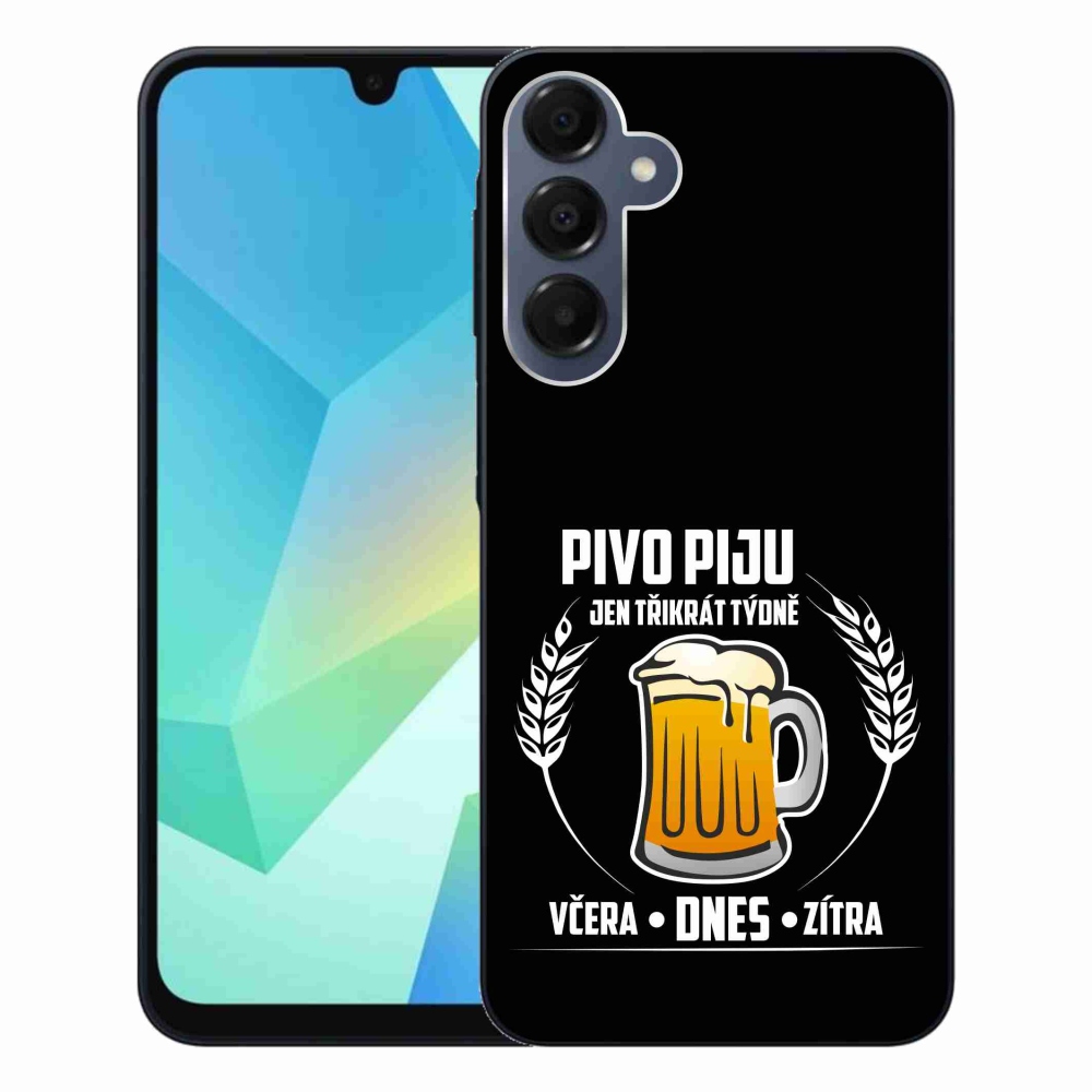 Gelový kryt mmCase na Samsung Galaxy A16 4G/5G - pivní motiv černé pozadí