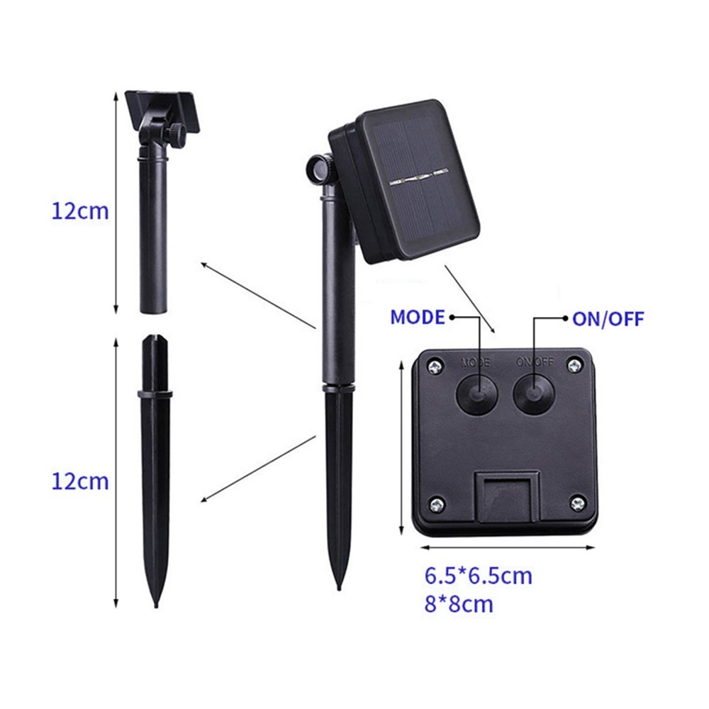 Zahradní solární světelná dekorace s křišťálovým efektem 12 m 100 LED – bílé světlo